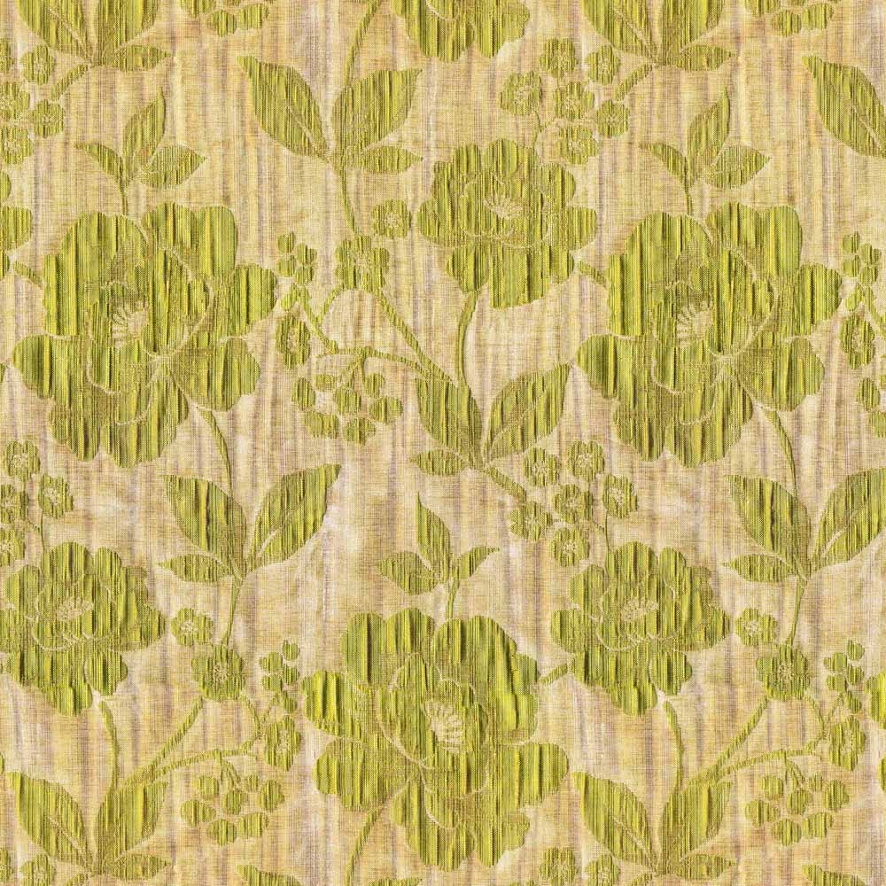 ELVA GREEN FLORAL CURTAIN FABRIC