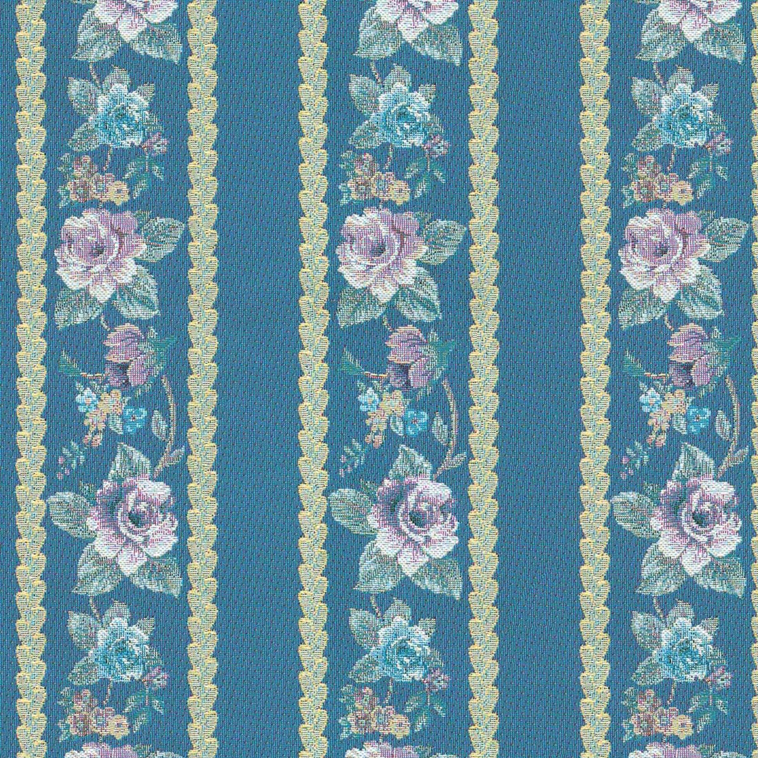 FLOWRENCE STRIPE BLUE FLORAL SOFA FABRIC