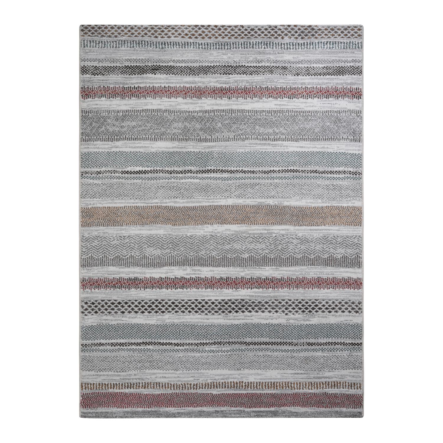 BERLIN GREY STRIPED MODERN CARPET