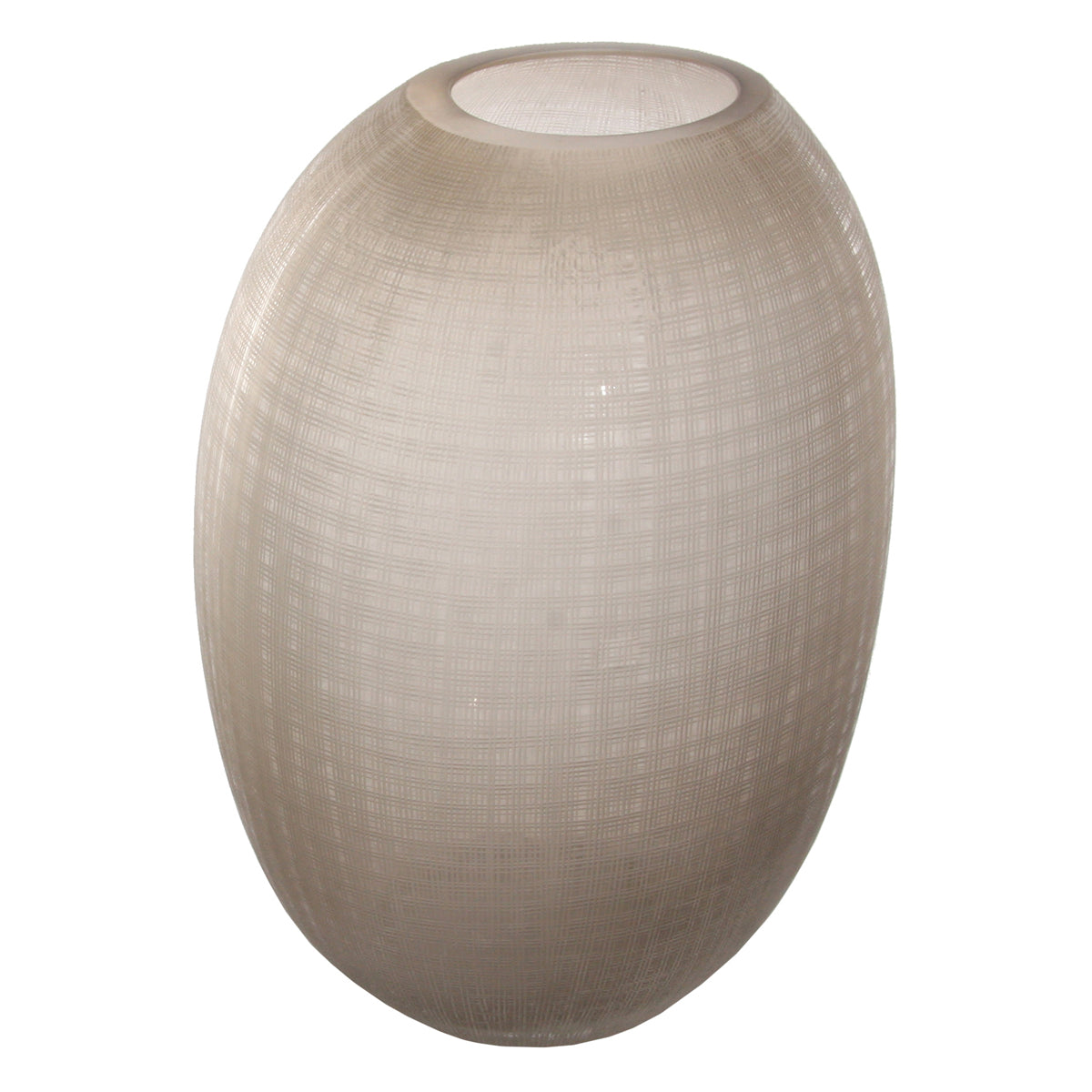 GLASS BEAN VASE LINED BROWN HOME ACCESSORIES