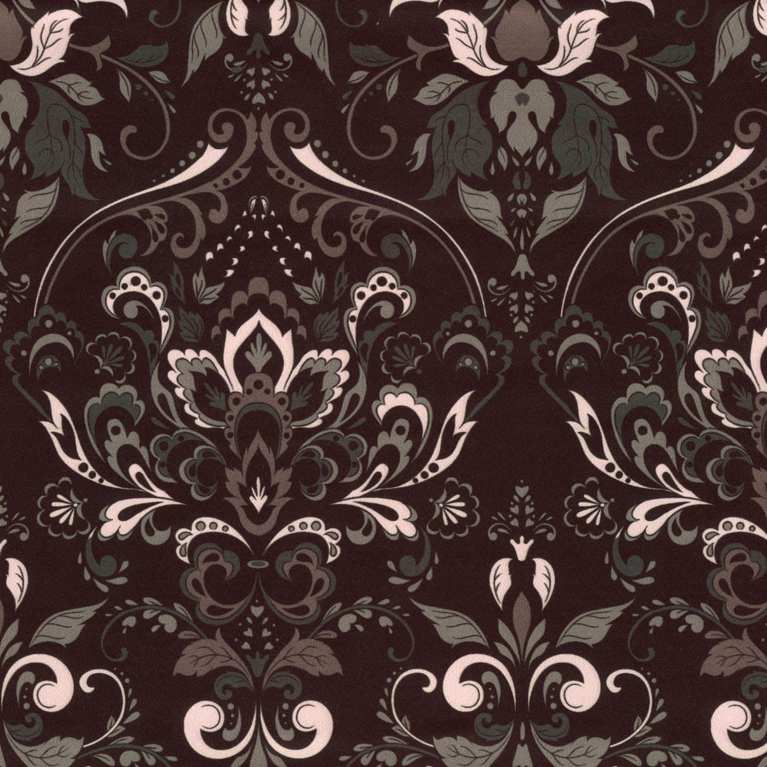 ORBIT PRINTED BLACK ABSTRACT CURTAIN FABRIC