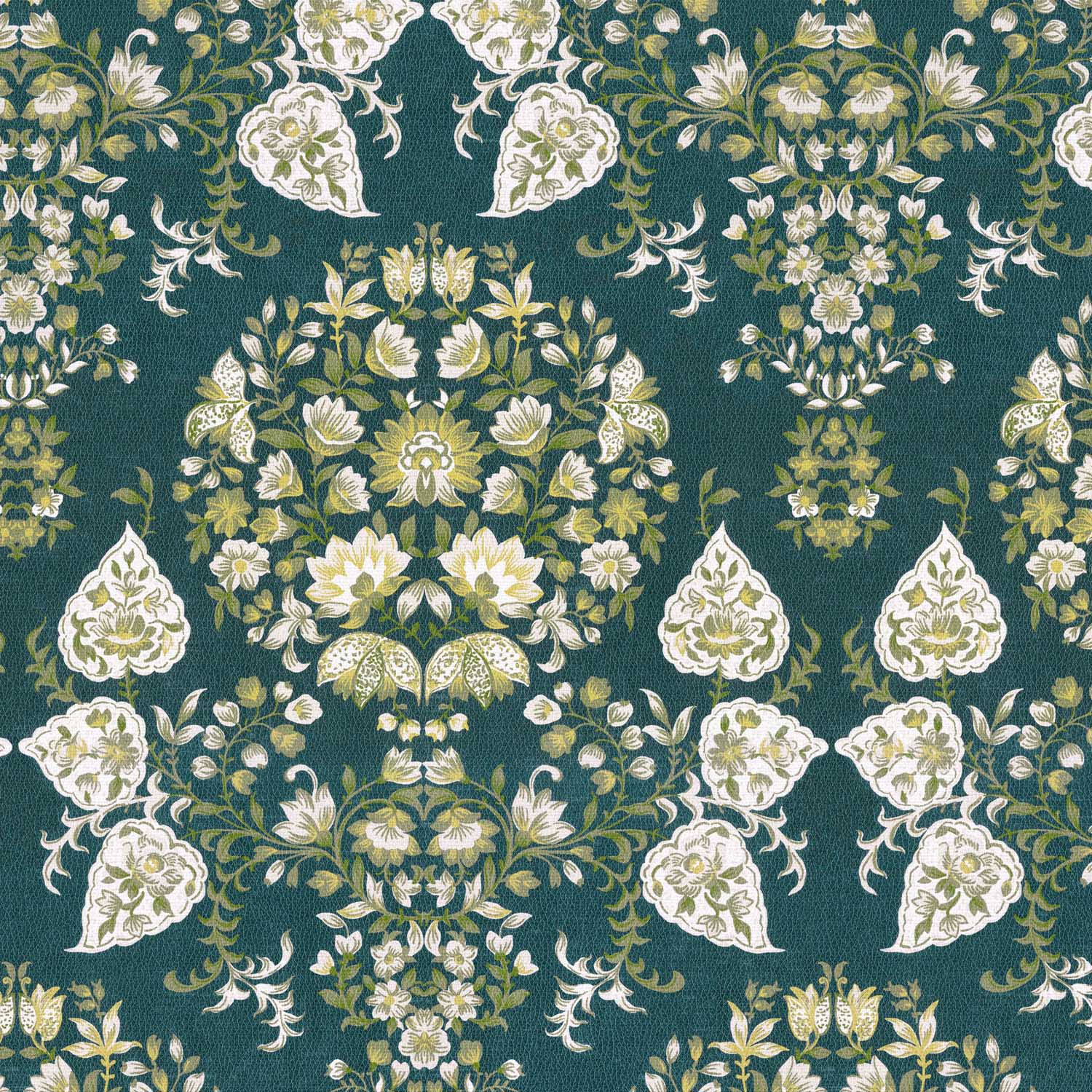PICHWAI GREEN FLORAL LEATHERITE SOFA FABRIC