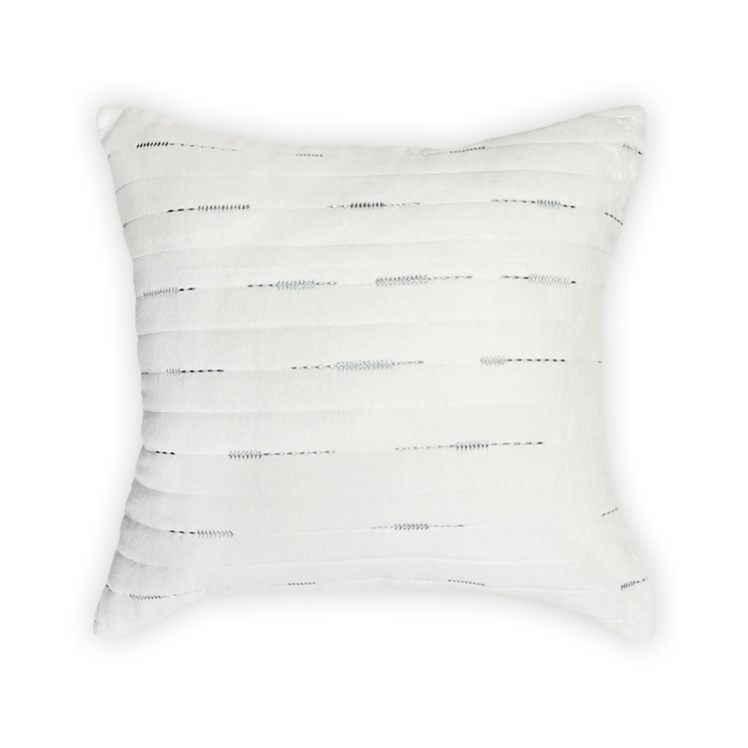 OFF WHITE COTTON VELVET MACHINE EMBOIDERY CUSHION COVER (40X40CMS)