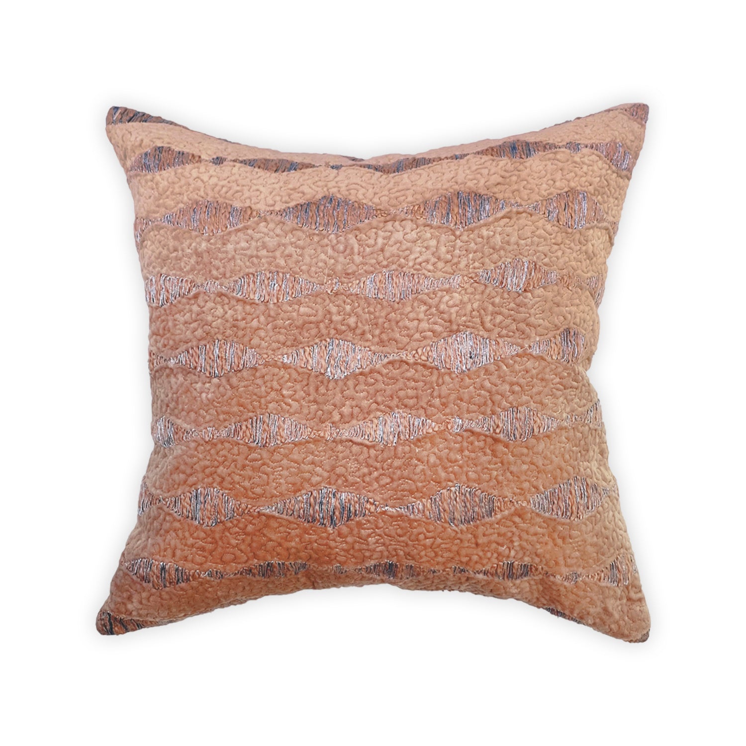 PALE TAUPE COTTON VELVET MACHINE EMBOIDERY CUSHION COVER (40X40CMS)