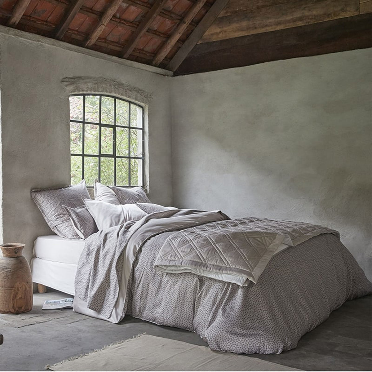 ALEXANDRE TURPAULT A LA BELLE ETOILE LUNE ORGANIC COTTON SATIN LUXURY DOUBLE BEDSHEET