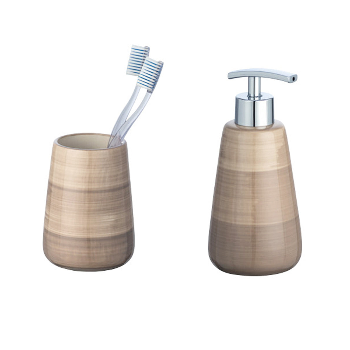 POTTERY SAND 2PCS BATHROOM SET