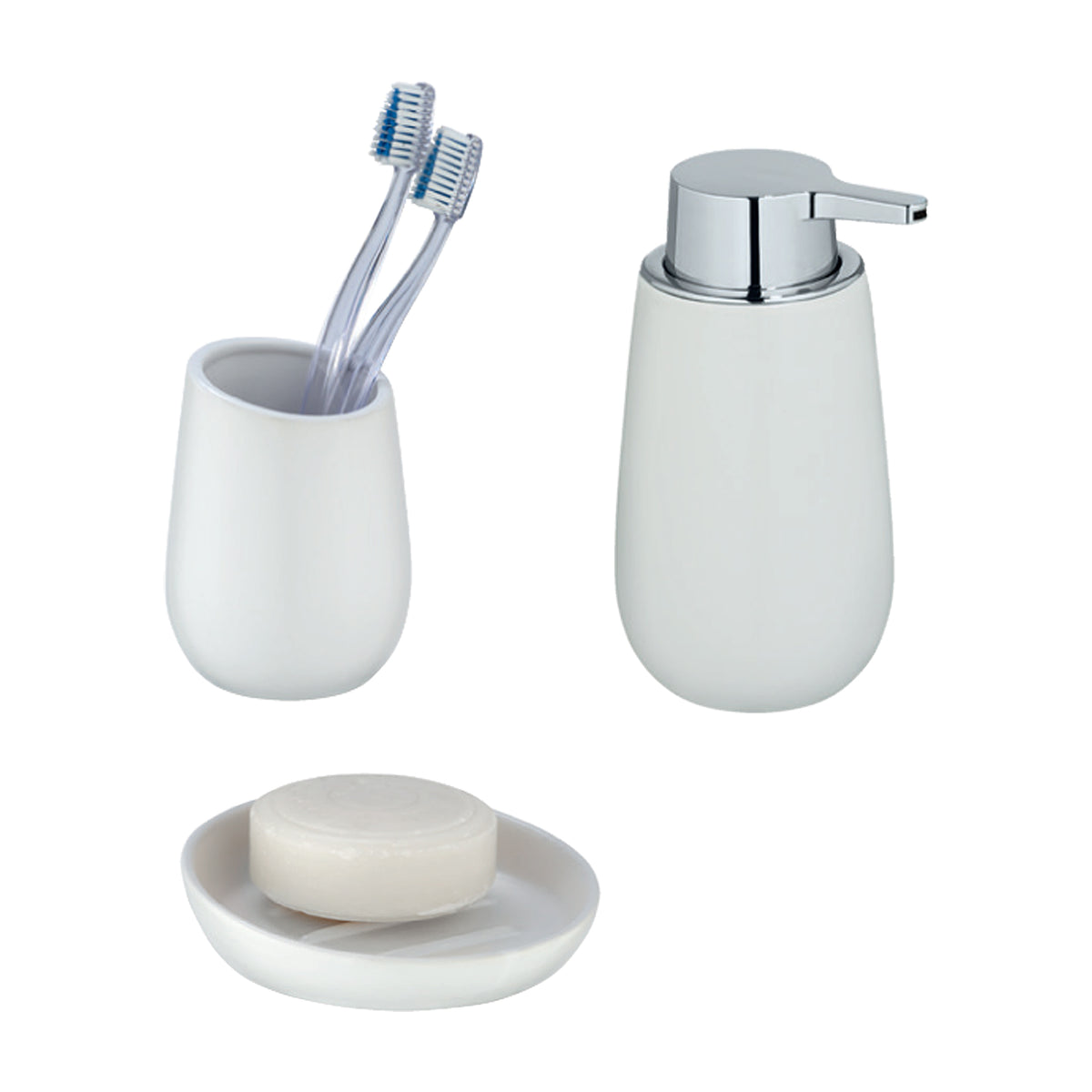 BADI WHITE 3PCS BATHROOM SET