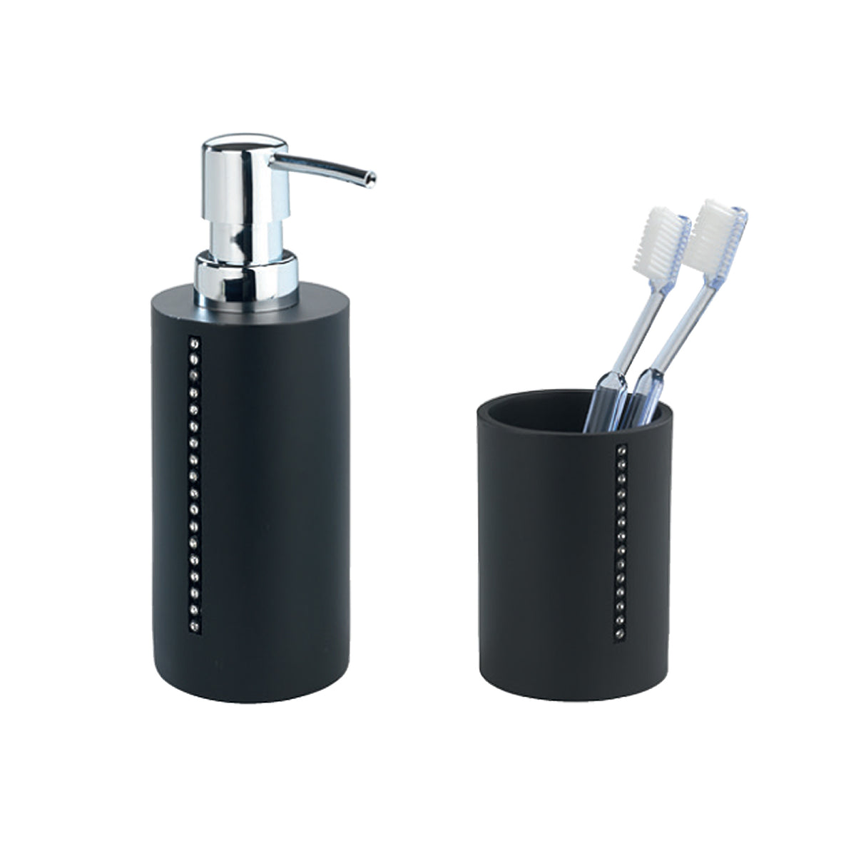 DIAMOND BLACK 2PCS BATHROOM SET
