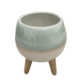 MELANGE GREEN CERAMIC POT HOME DECOR