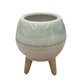 MELANGE GREEN CERAMIC PLANTING POT HOME DECOR
