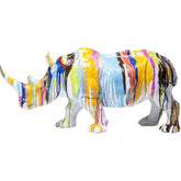 FIGURINE RHINO MULTICOLOUR HOME DECOR 26CM