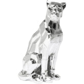 FIGURINE SITTING CAT RIVET CHROME 82CM HOME DECOR