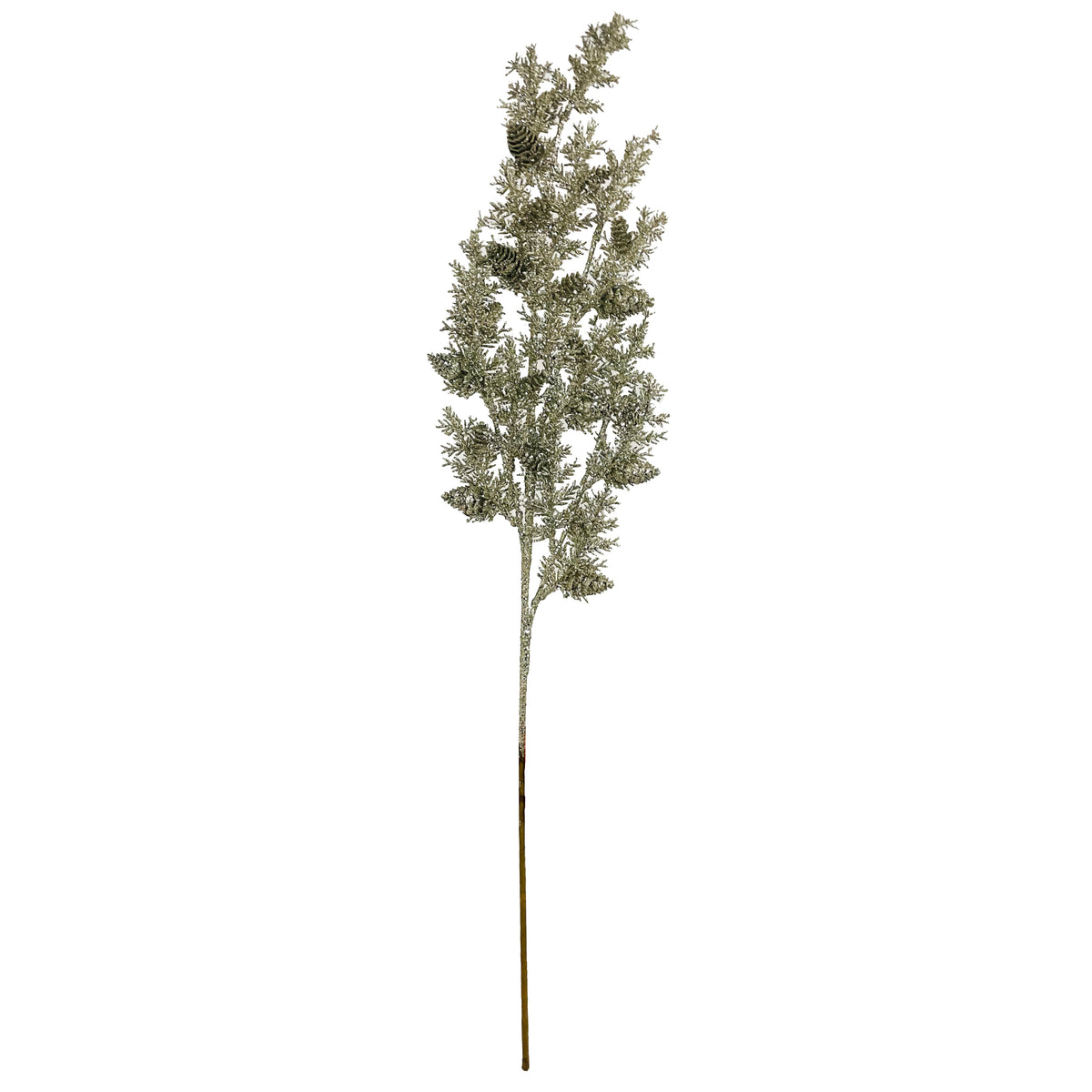 GLITTER FUR SPRAY WITH PINECONE SILVER 8 HOME DECOR