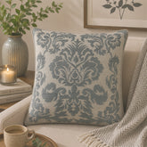 DAMASK BLUE EMBROIDERY CUSHION COVER