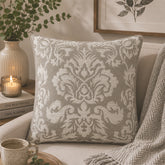 DAMASK GREY EMBROIDERY CUSHION COVER