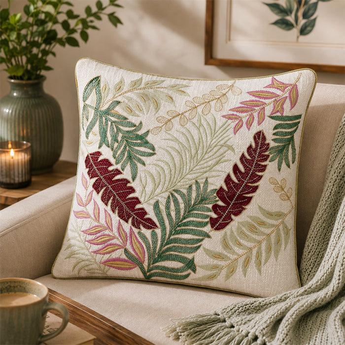 RED MULTILEAF CUSHION COVER