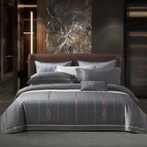 MANSION 800 THREAD COUNT GRAY STRIPED PREMIUM  BEDSHEET