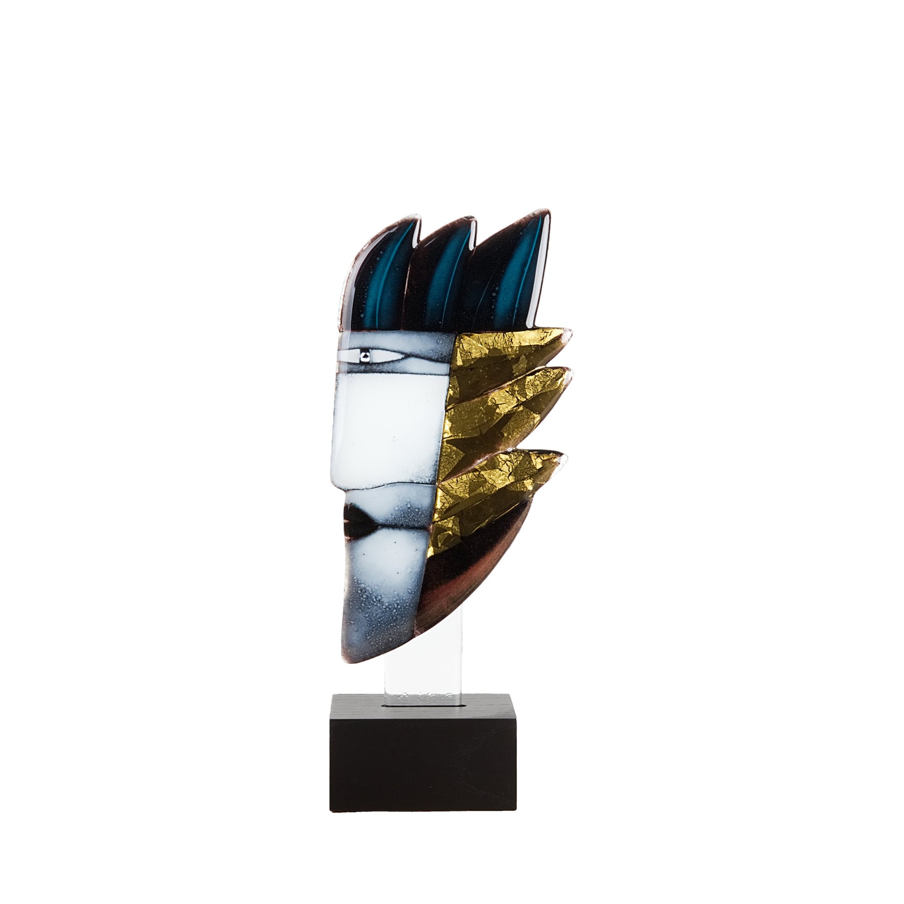 STANDING BLUE GOLD FACE HOME DECOR