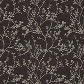 ANCIENT DARK GREY LEAF TEXTURE CURTAIN FABRIC