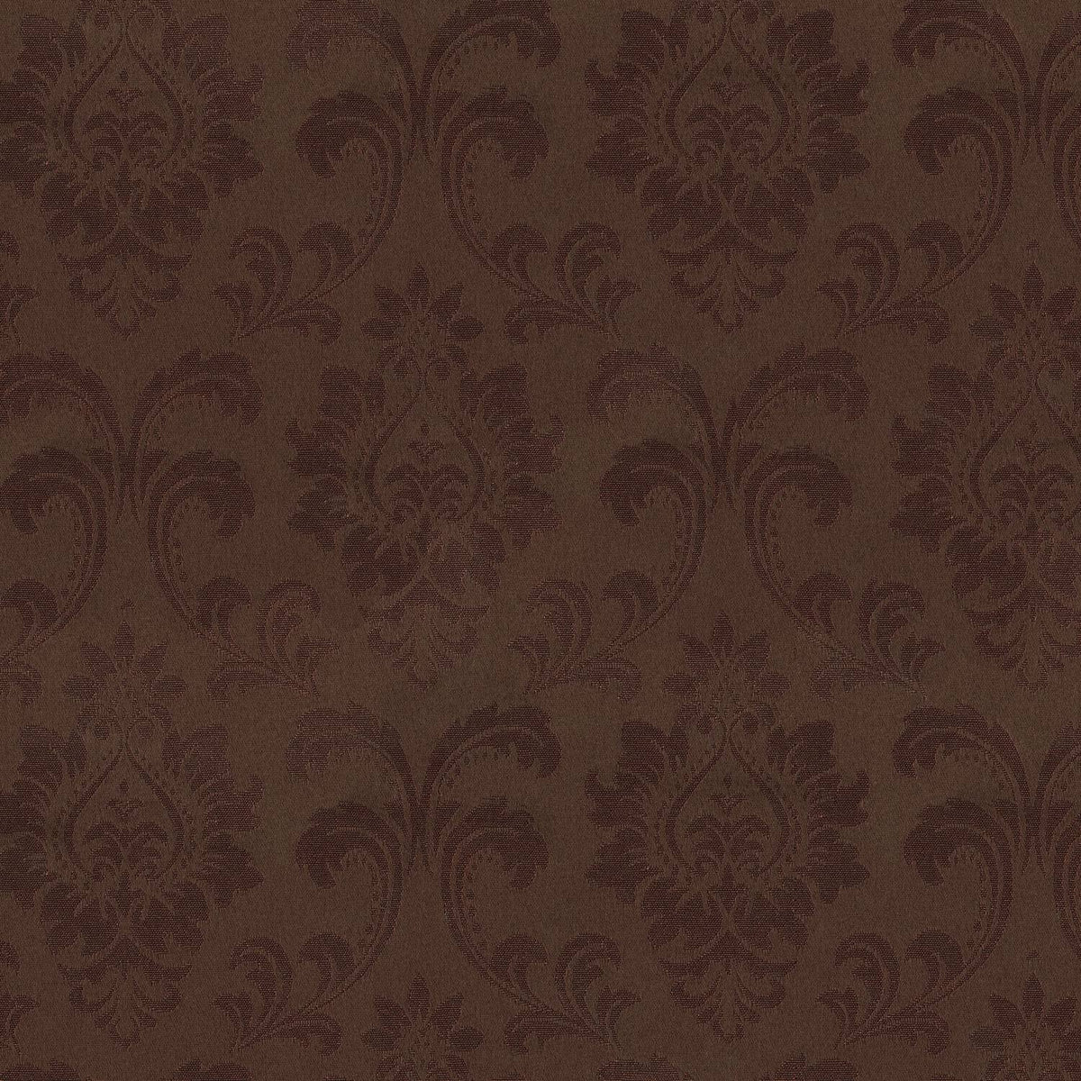 POLY JAQUARD DAMASK DARKBROWN CURTAIN FABRIC