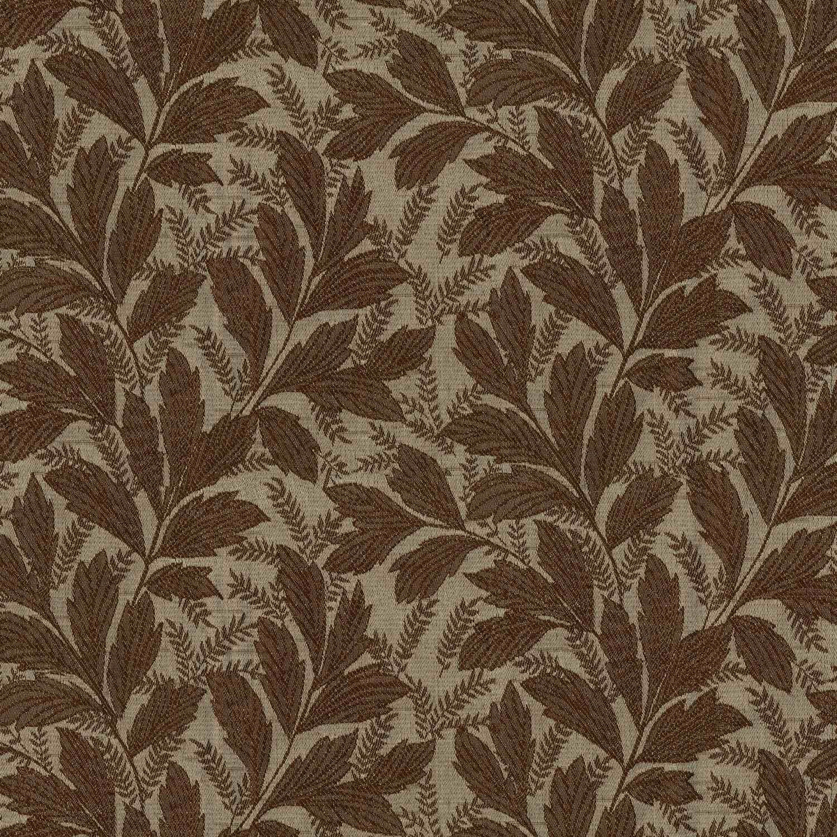 JAGUAR BUSH BROWN LEAFS CURTAIN FABRIC