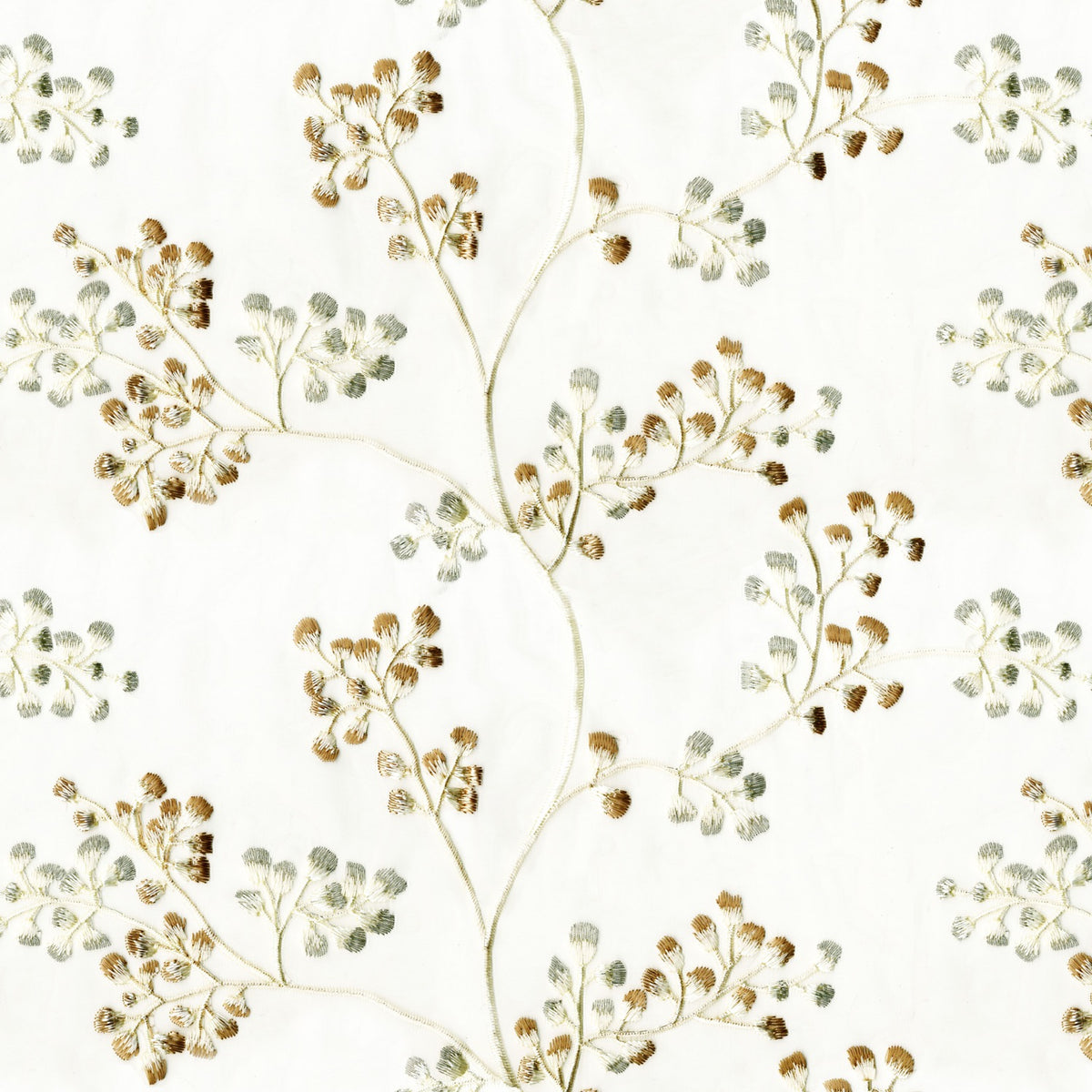 ARRENT SNOW BEIGE LEAFS SHEER FABRIC