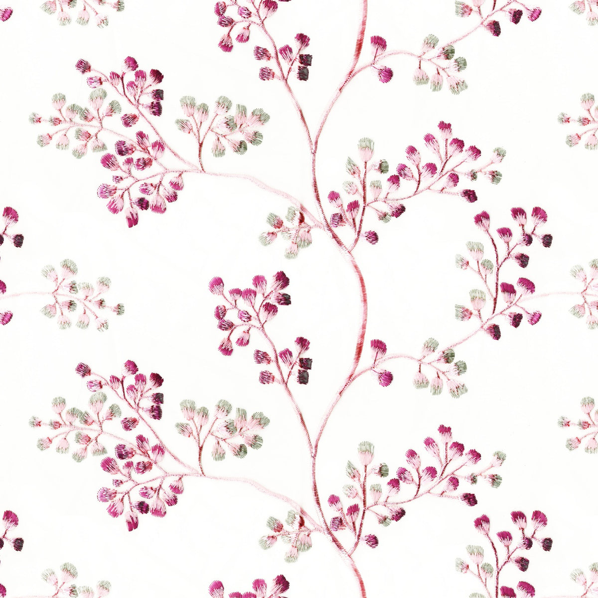 ARRENT SNOW PINK LEAFS SHEER FABRIC