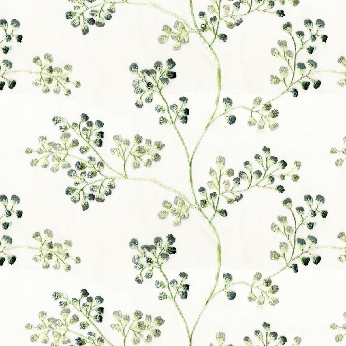 ARRENT SNOW GREEN LEAFS SHEER FABRIC