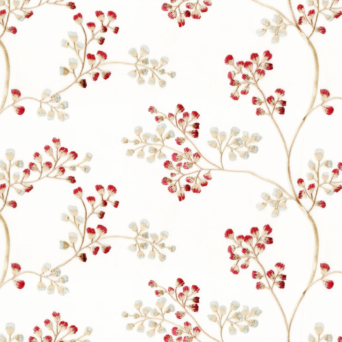 ARRENT SNOW RED LEAFS SHEER FABRIC
