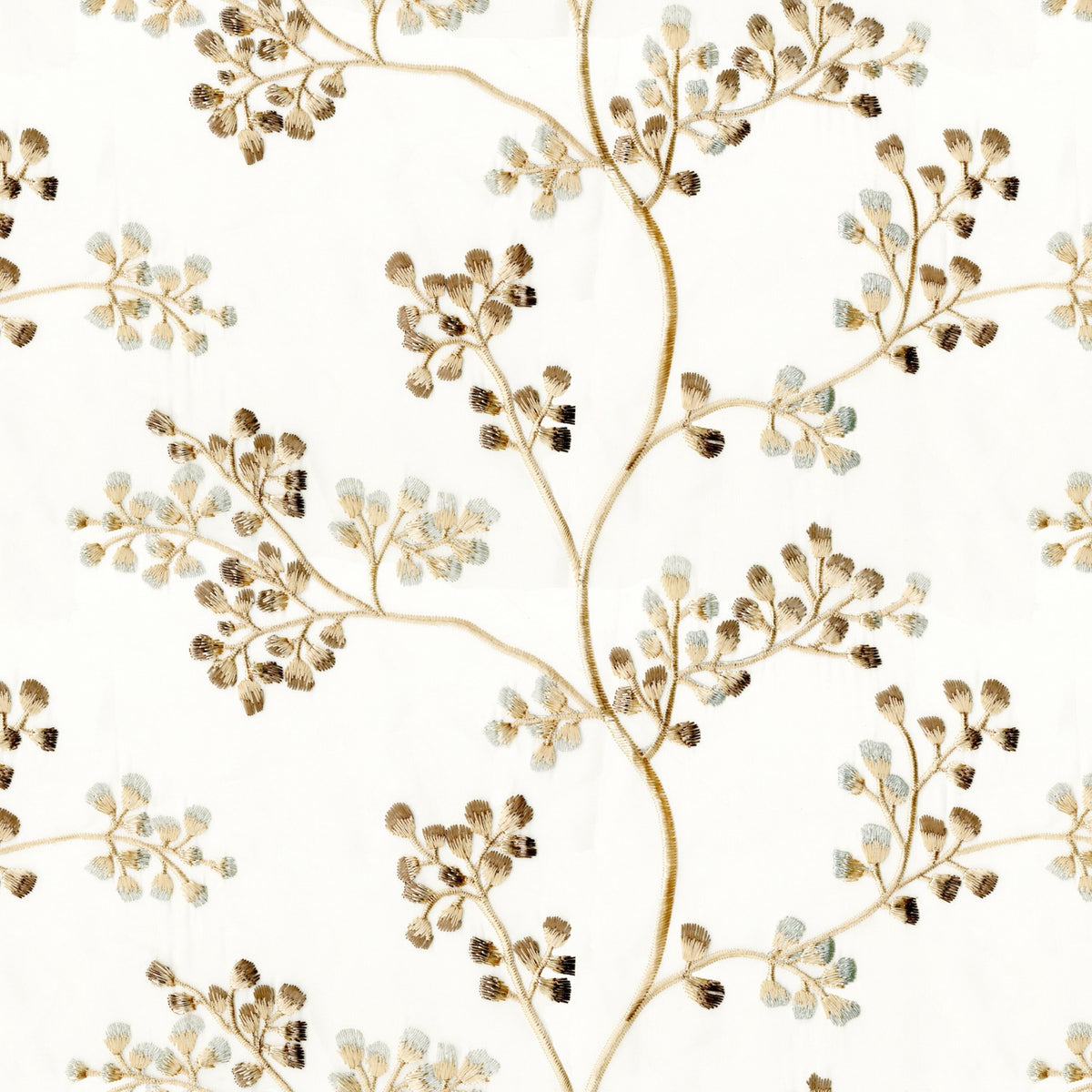 ARRENT SNOW BROWN LEAFS SHEER FABRIC