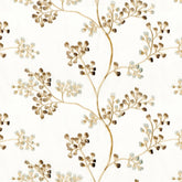 ARRENT SNOW BROWN LEAFS SHEER FABRIC