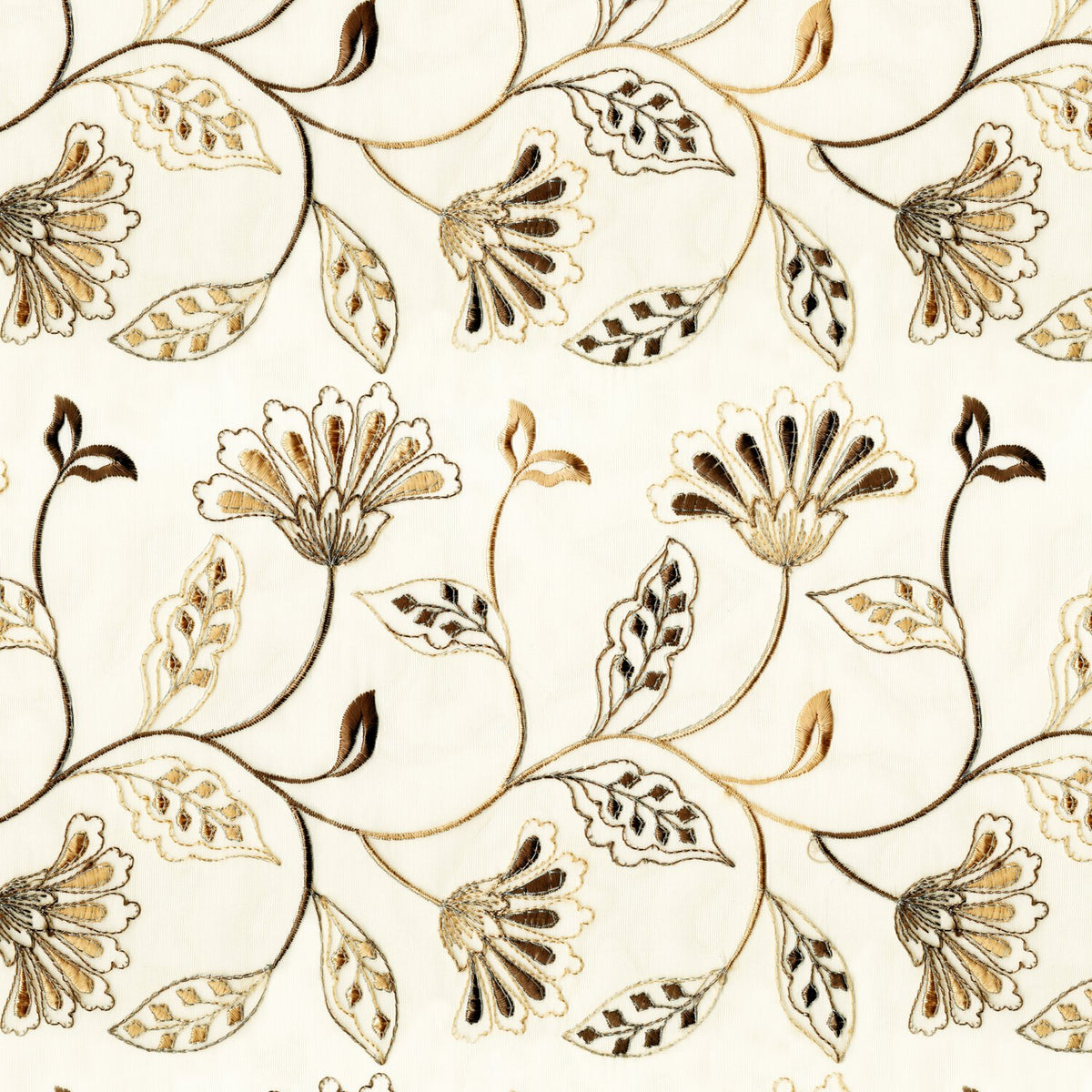 KWID BROWN FLORAL SHEER FABRIC