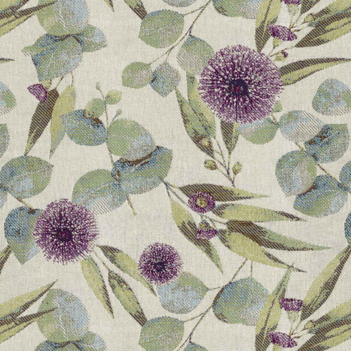 TE EUCALYPTUS PURPLE FLORAL SOFA FABRIC