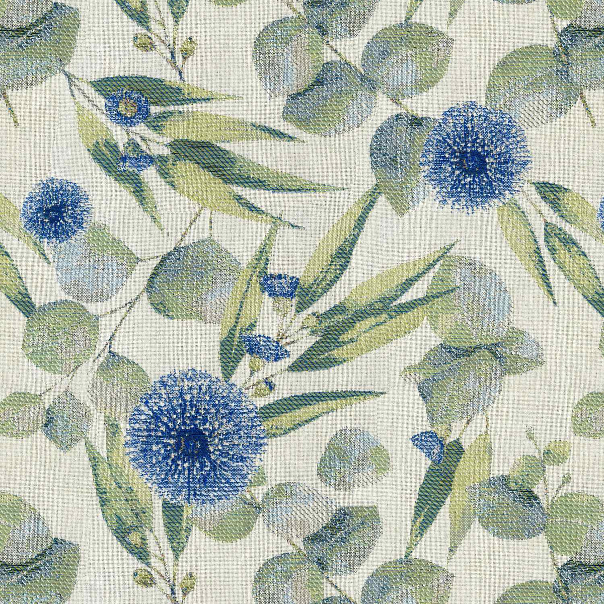 TE EUCALYPTUS BLUE FLORAL SOFA FABRIC
