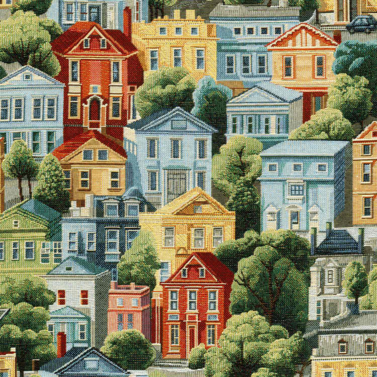 VALLE CASAS TOWN CARICATURE SOFA FABRIC