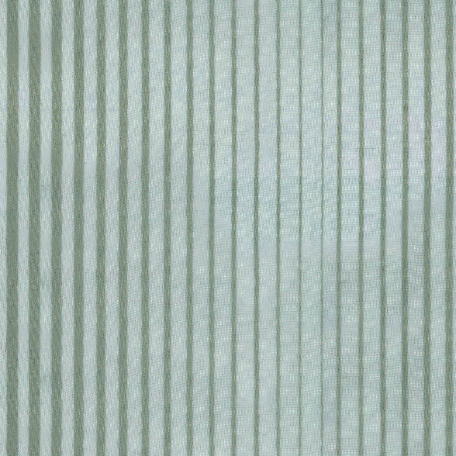 YURY GREEN PLAIN STRIPED SHEER FABRIC