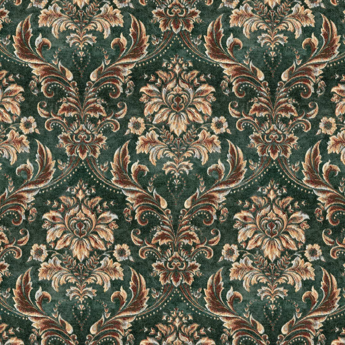 BERRY DMSK GREEN FLORAL SOFA FABRIC