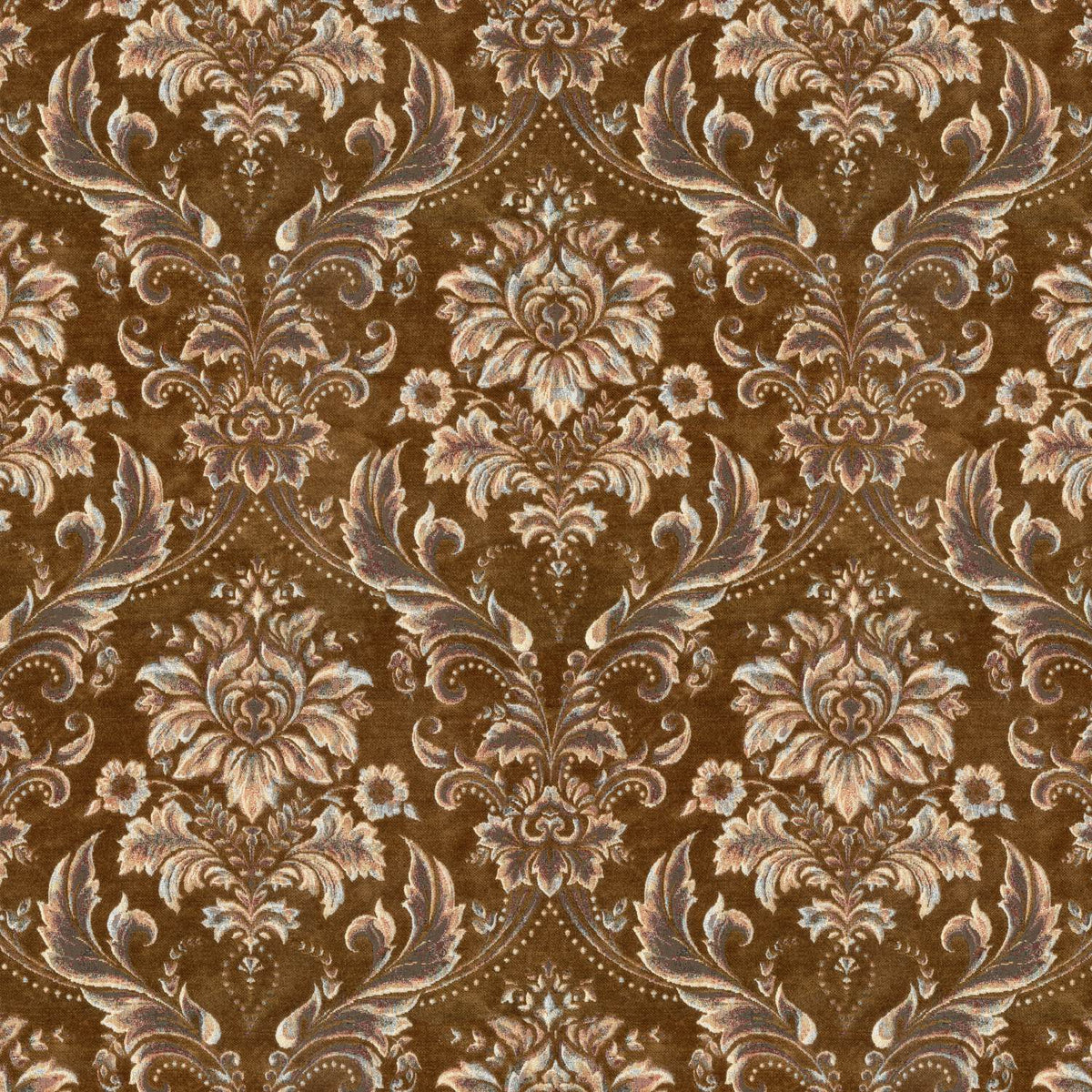 BERRY DMSK BROWN FLORAL SOFA FABRIC