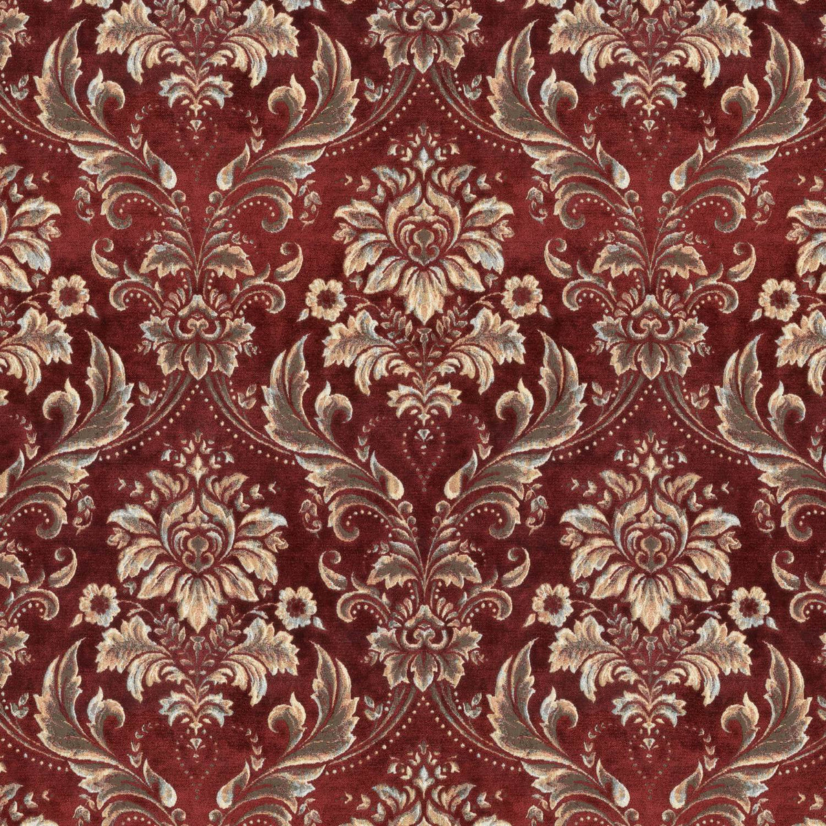 BERRY DMSK MAROON FLORAL SOFA FABRIC