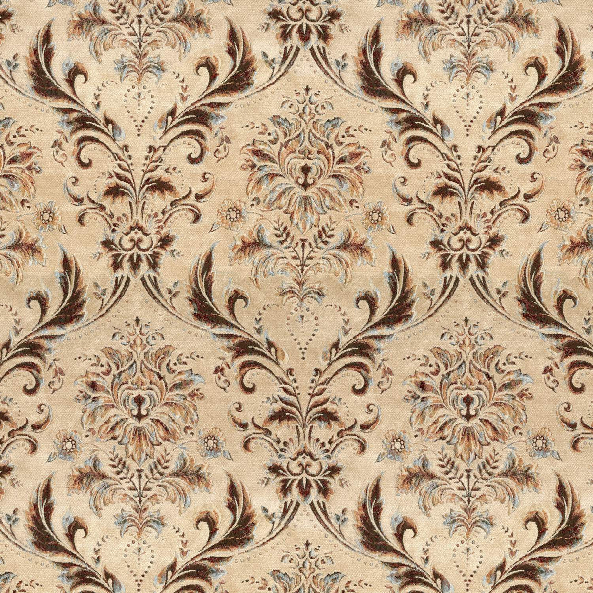 BERRY DMSK LIGHT BROWN FLORAL SOFA FABRIC