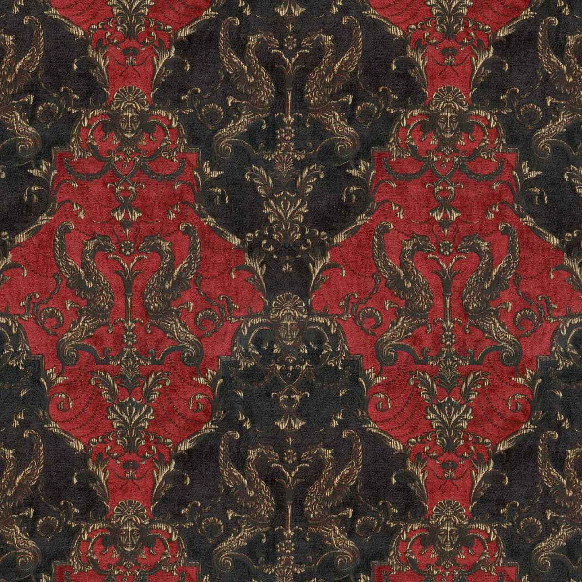 POLIN RED DMSK SOFA FABRIC