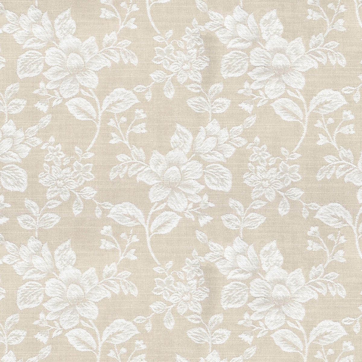 SABRINA WHITE FLORAL CURTAIN FABRIC