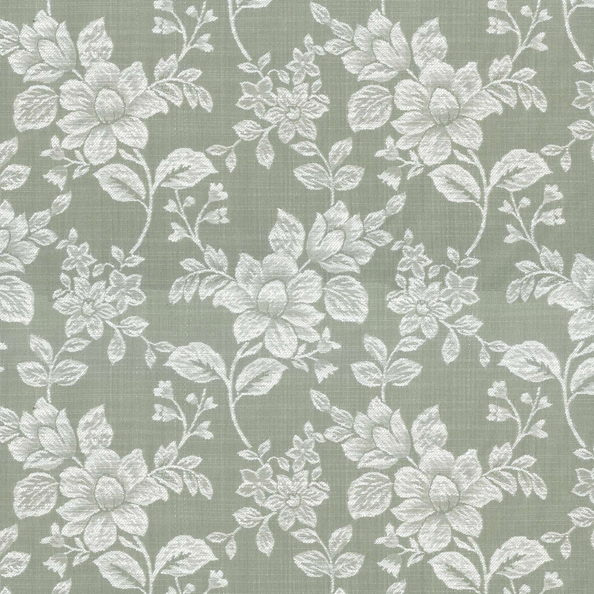 SABRINA GREEN FLORAL CURTAIN FABRIC