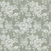 SABRINA GREEN FLORAL CURTAIN FABRIC