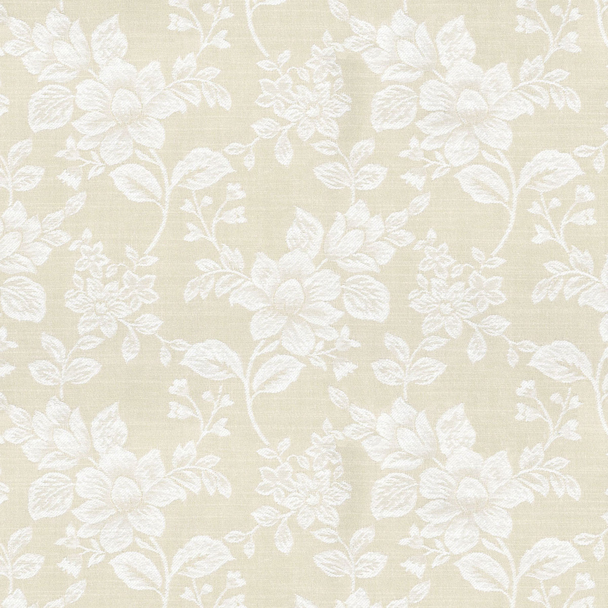 SABRINA IVORY FLORAL CURTAIN FABRIC