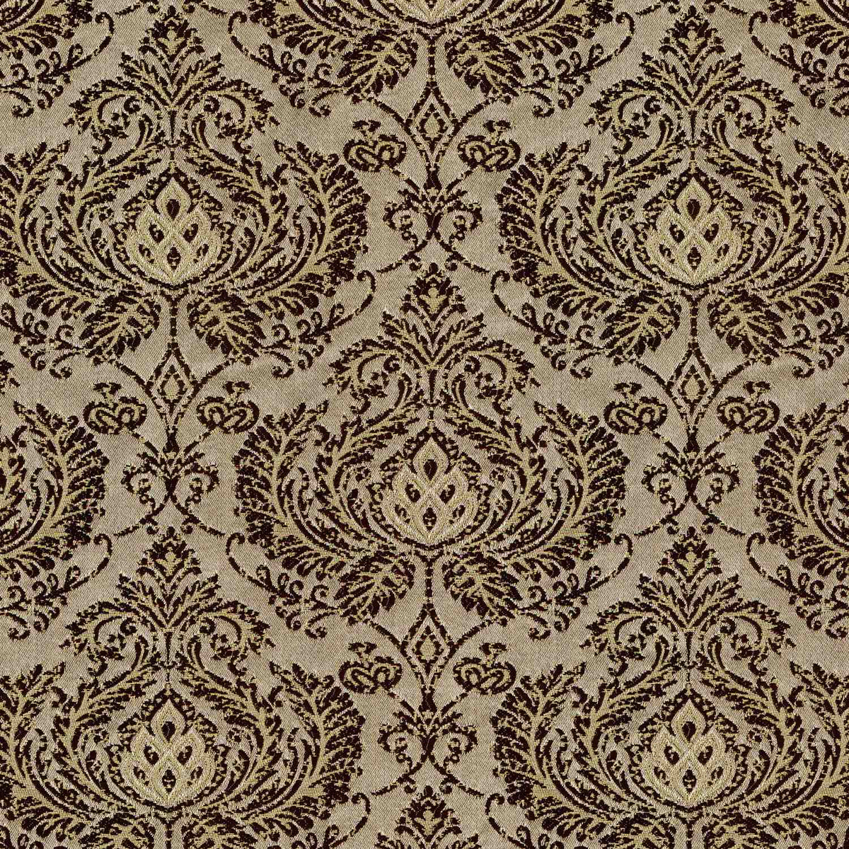 DAYANA BEIGE COFFEE FLORAL CURTAIN FABRIC