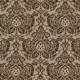 DAYANA BEIGE COFFEE FLORAL CURTAIN FABRIC