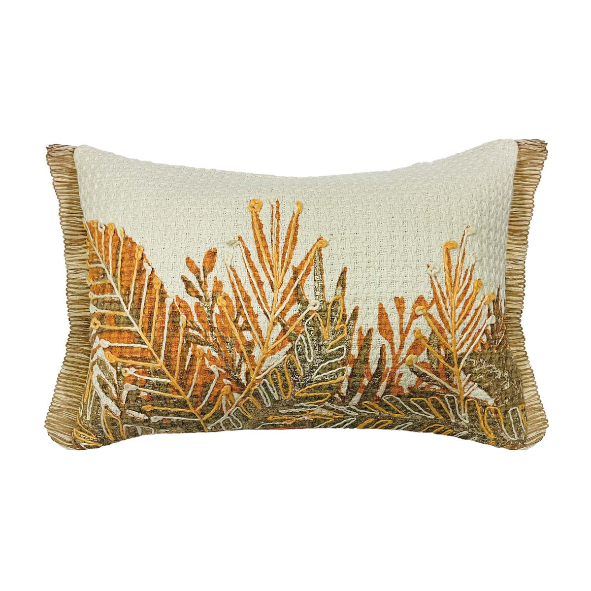 TR ORANGE FOIL EMBROIDERY CUSHION COVER