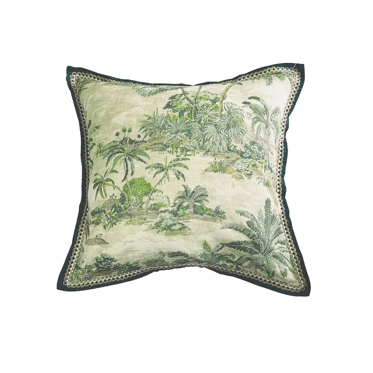 AMTR GREEN BEACH FLORAL CUSHION COVER