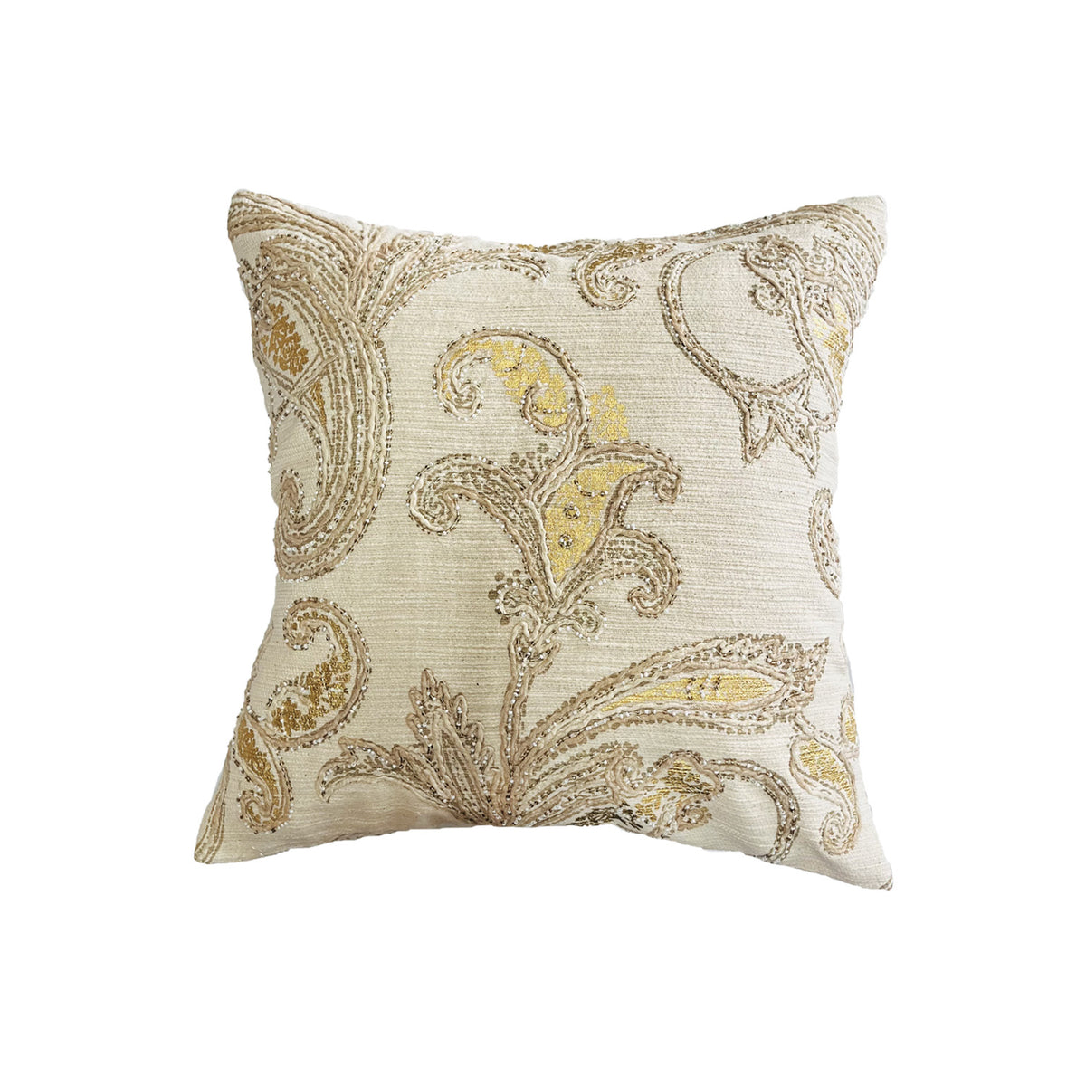 AMN BEIGE EMBROIDERY CUSHION COVER